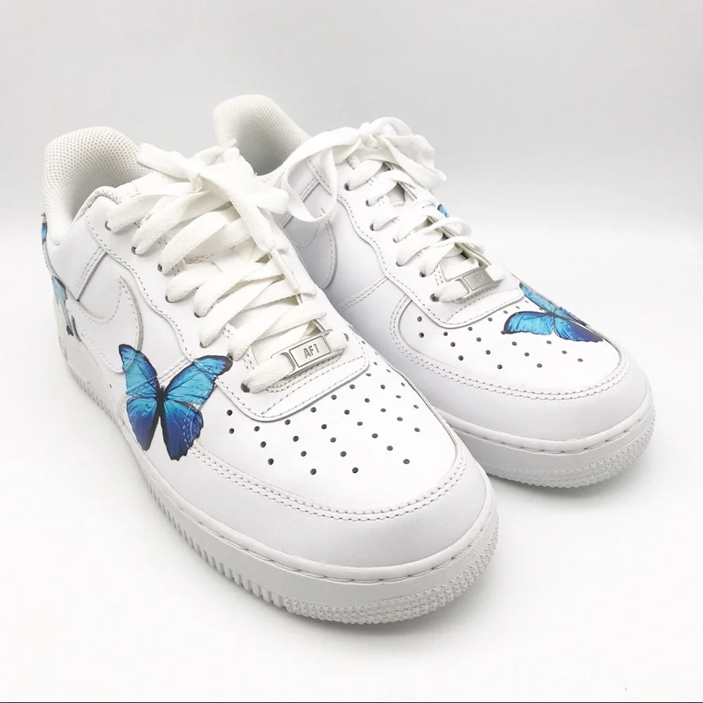 Nike Air Force 1 Custom Blue Butterfly Edition Size 10